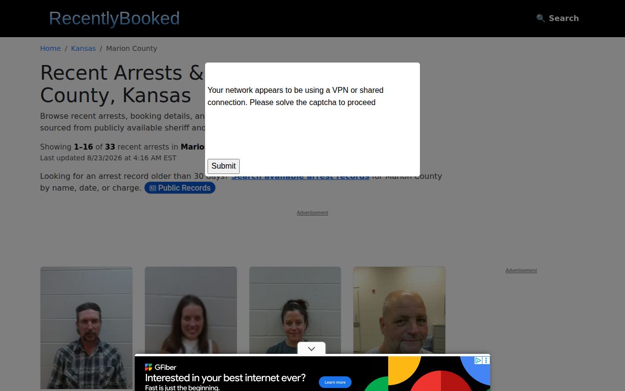 Unofficial Recently Booked Marion County mugshot news section