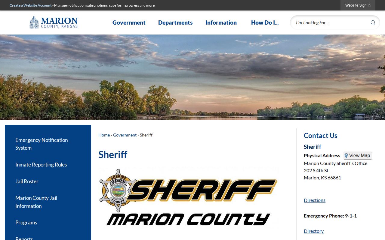 Marion County Sheriff custody notification and booking record information